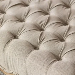 Aalis Natural Linen Ottoman