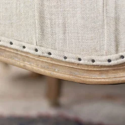 Aalis Natural Linen Ottoman