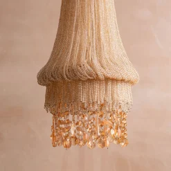Adara Peach Beaded Pendant Light