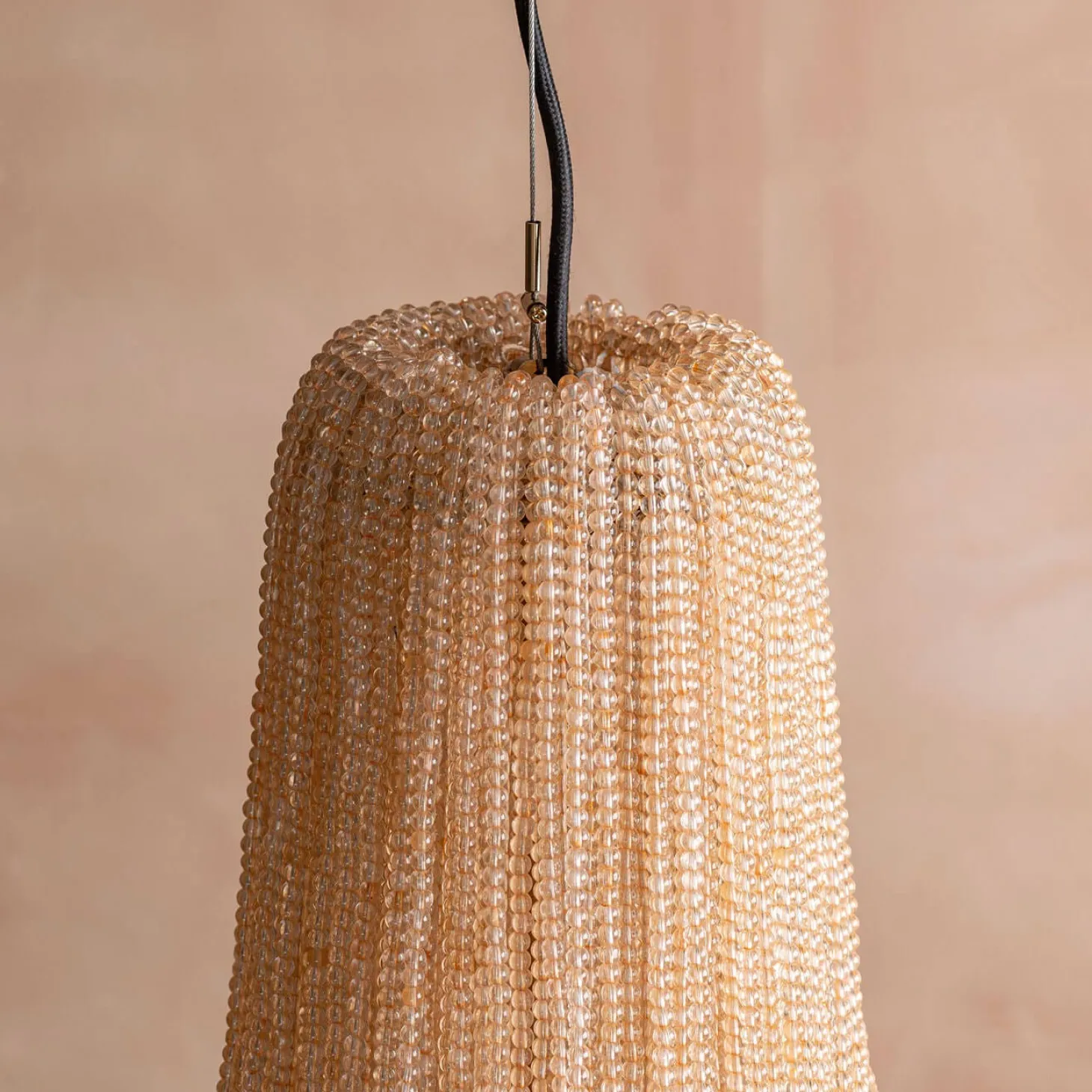 Adara Peach Beaded Pendant Light