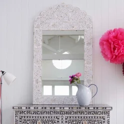 Adriana White Mother of Pearl Mirror