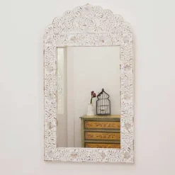Adriana White Mother of Pearl Mirror