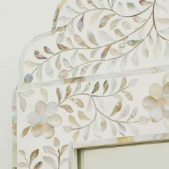 Adriana White Mother of Pearl Mirror