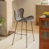 Alden Rattan Black Kitchen Stool