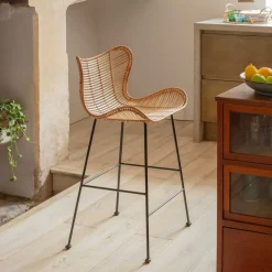 Alden Rattan Natural Kitchen Stool