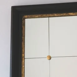 Alexander Black and Gold Rustic Portrait Mirror