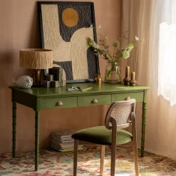 Alice Green Three Drawer Desk