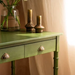 Alice Green Three Drawer Desk