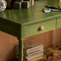 Alice Green Three Drawer Desk