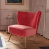 Alpana Coral Velvet Cocktail Chair