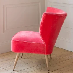 Alpana Coral Velvet Cocktail Chair