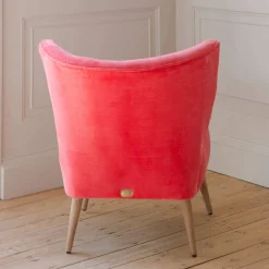 Alpana Coral Velvet Cocktail Chair