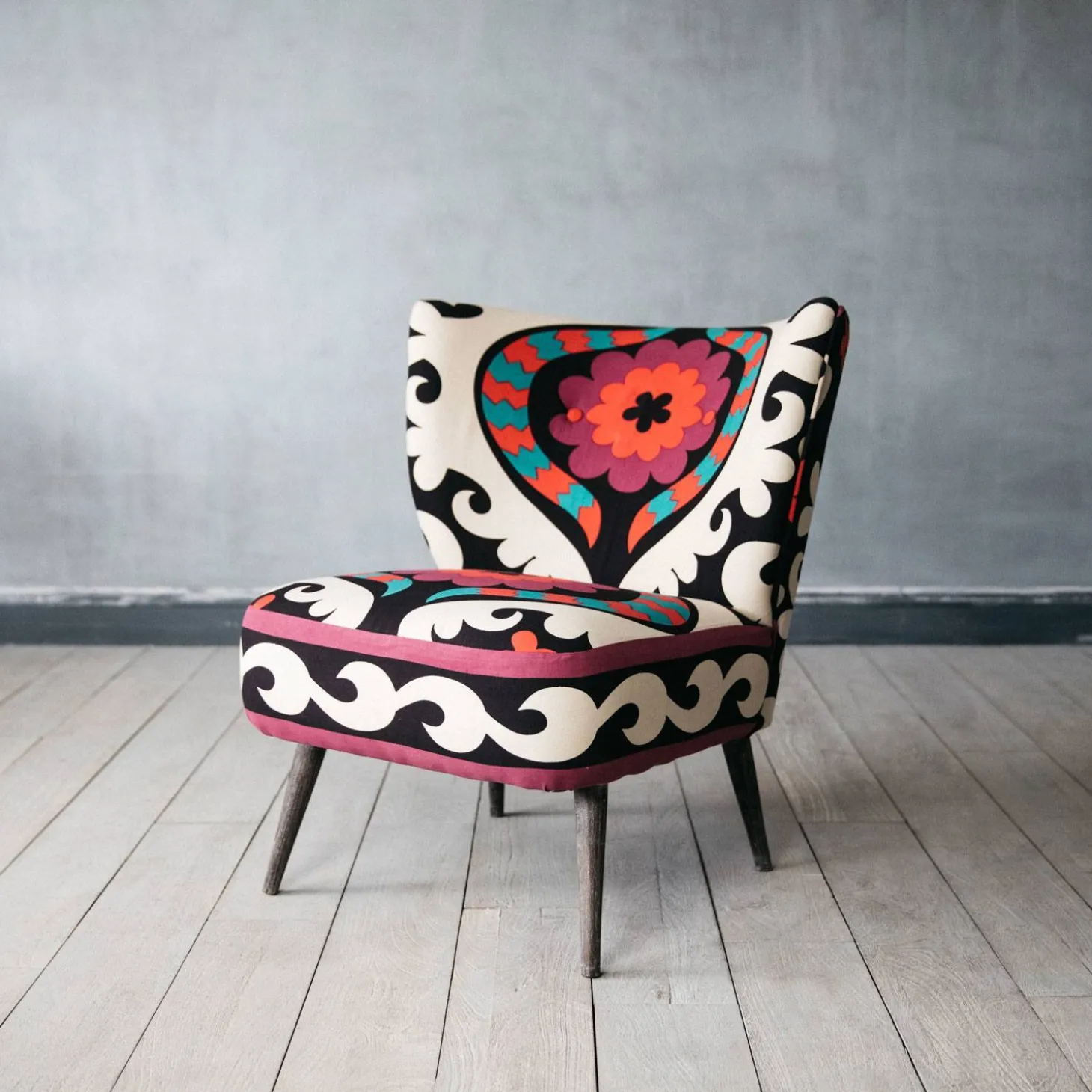 Alpana Suzani Patterned Cocktail Chair