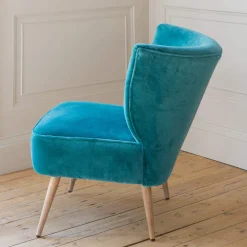Alpana Teal Velvet Cocktail Chair
