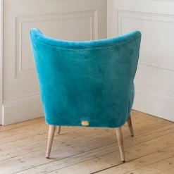Alpana Teal Velvet Cocktail Chair