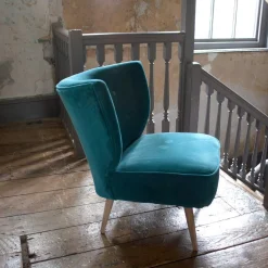 Alpana Teal Velvet Cocktail Chair
