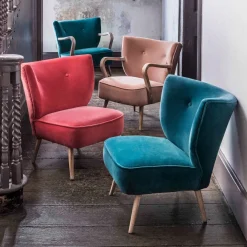 Alpana Teal Velvet Cocktail Chair