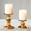 Amber Glass Candle Holders