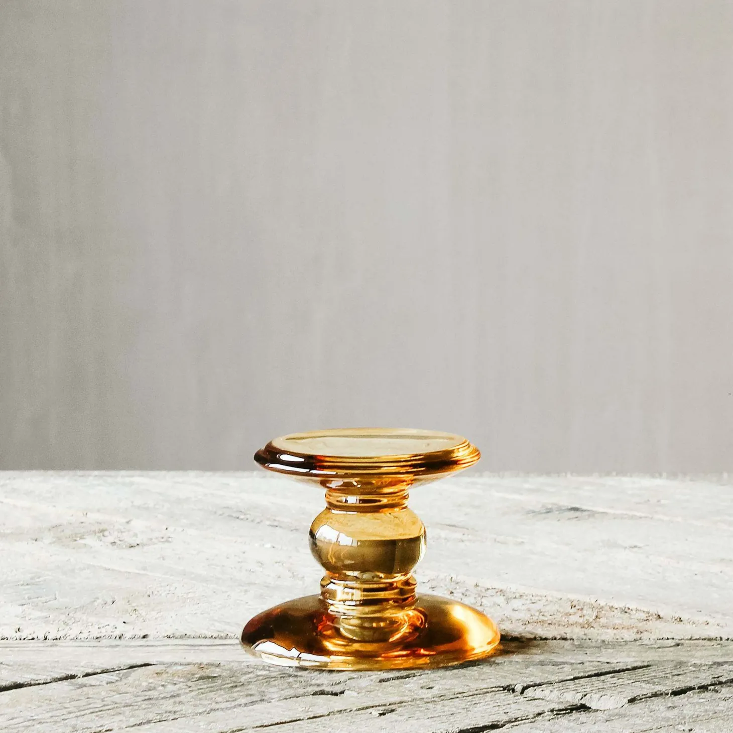 Amber Glass Candle Holders