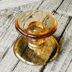 Amber Glass Candle Holders