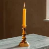 Amber Glass Candle Holder