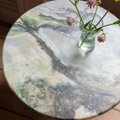 Anderson Marble and Black Mango Wood Side Table