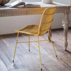 Ansel Yellow Rattan Chair