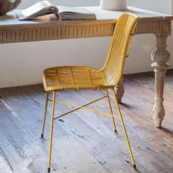 Ansel Yellow Rattan Chair