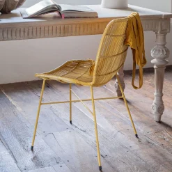 Ansel Yellow Rattan Chair