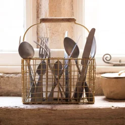 Antique Brass Cutlery Holder
