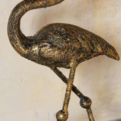 Antique Brass Flamingo Candle Holder