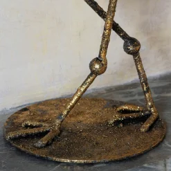 Antique Brass Flamingo Candle Holder