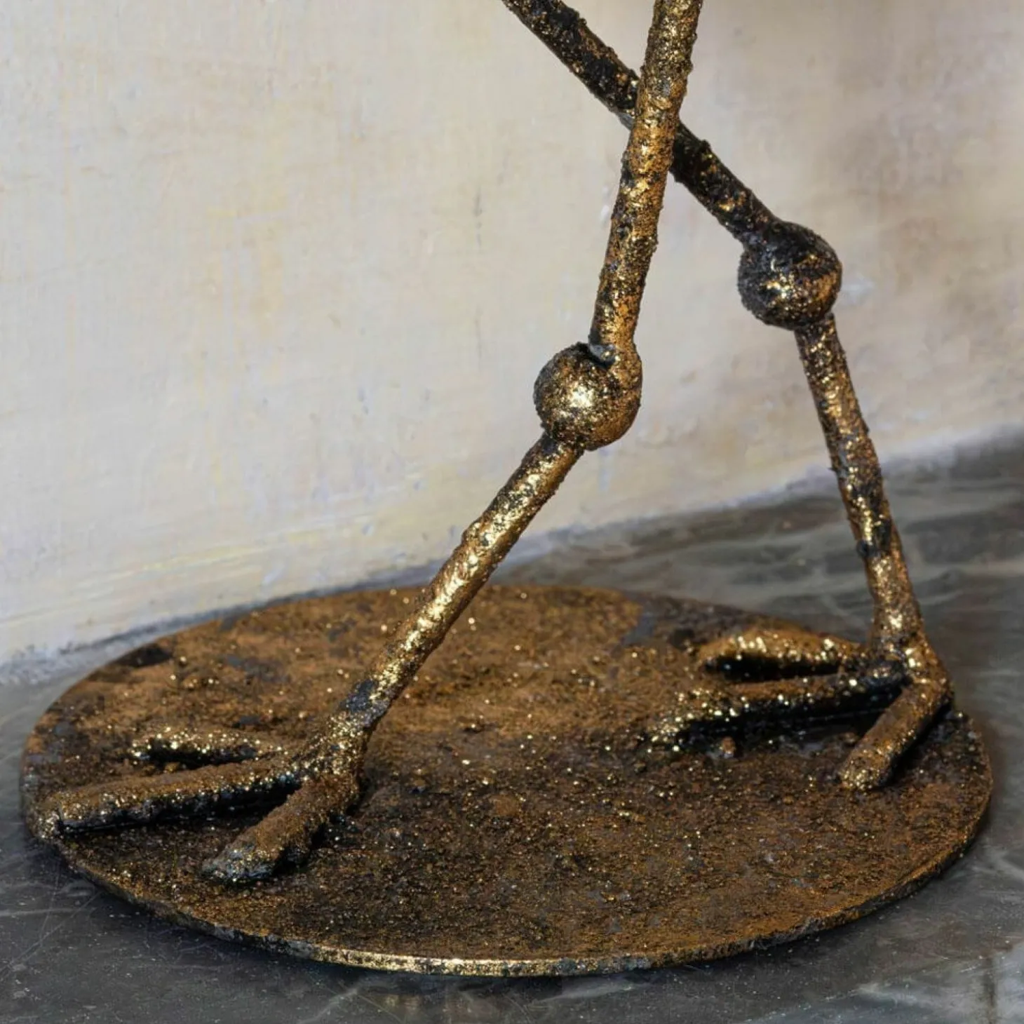 Antique Brass Flamingo Candle Holder