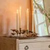 Antique Brass Leaves Candle Holder