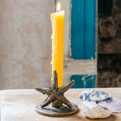Antique Brass Starfish Candle Holder