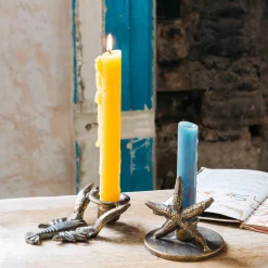 Antique Brass Starfish Candle Holder