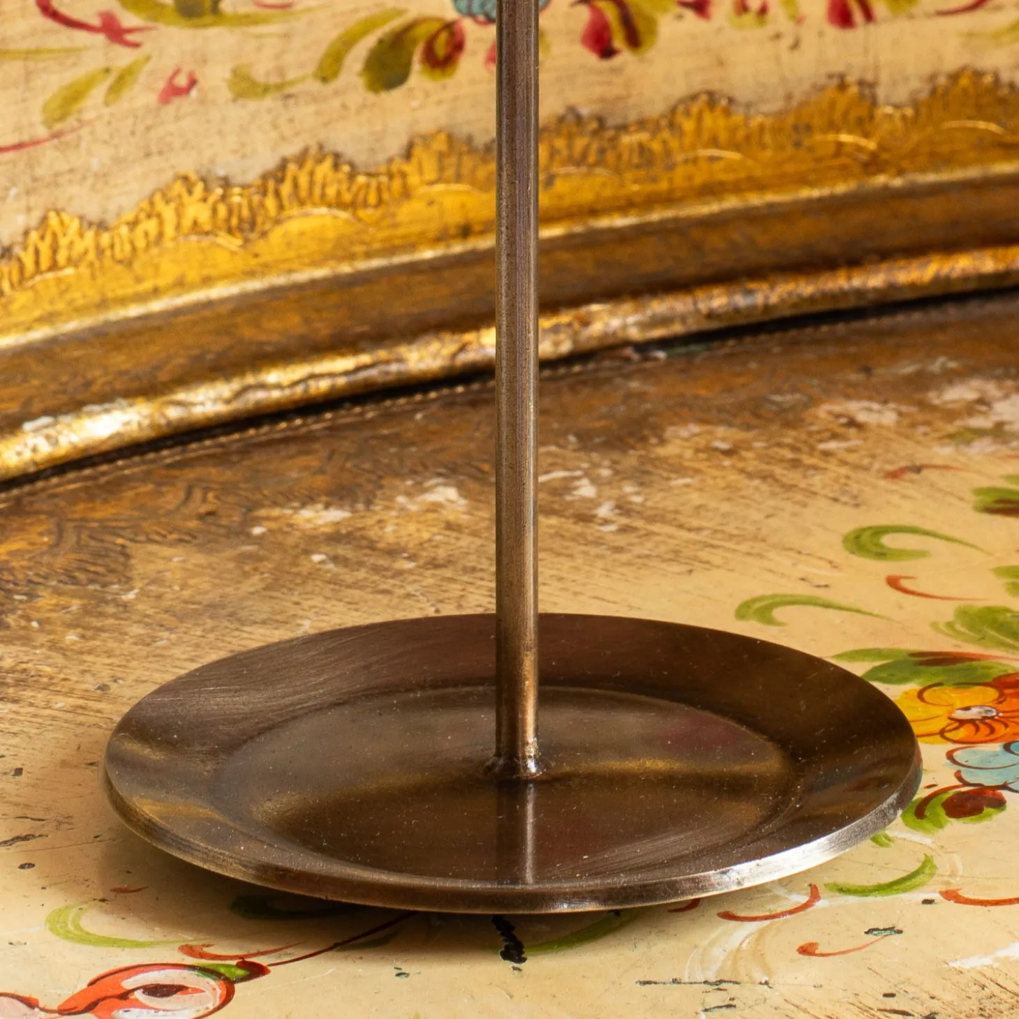 Antique Brass Tall Candle Holder