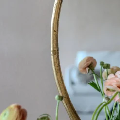 Antique Gold Round Bamboo Wall Mirror