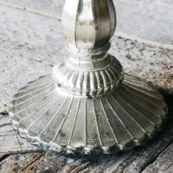 Antique Silver Glass Candle Holder