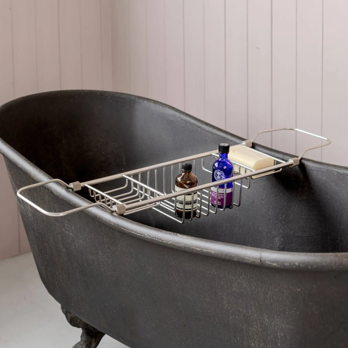 Antique Silver Over the Bath Tub Caddy