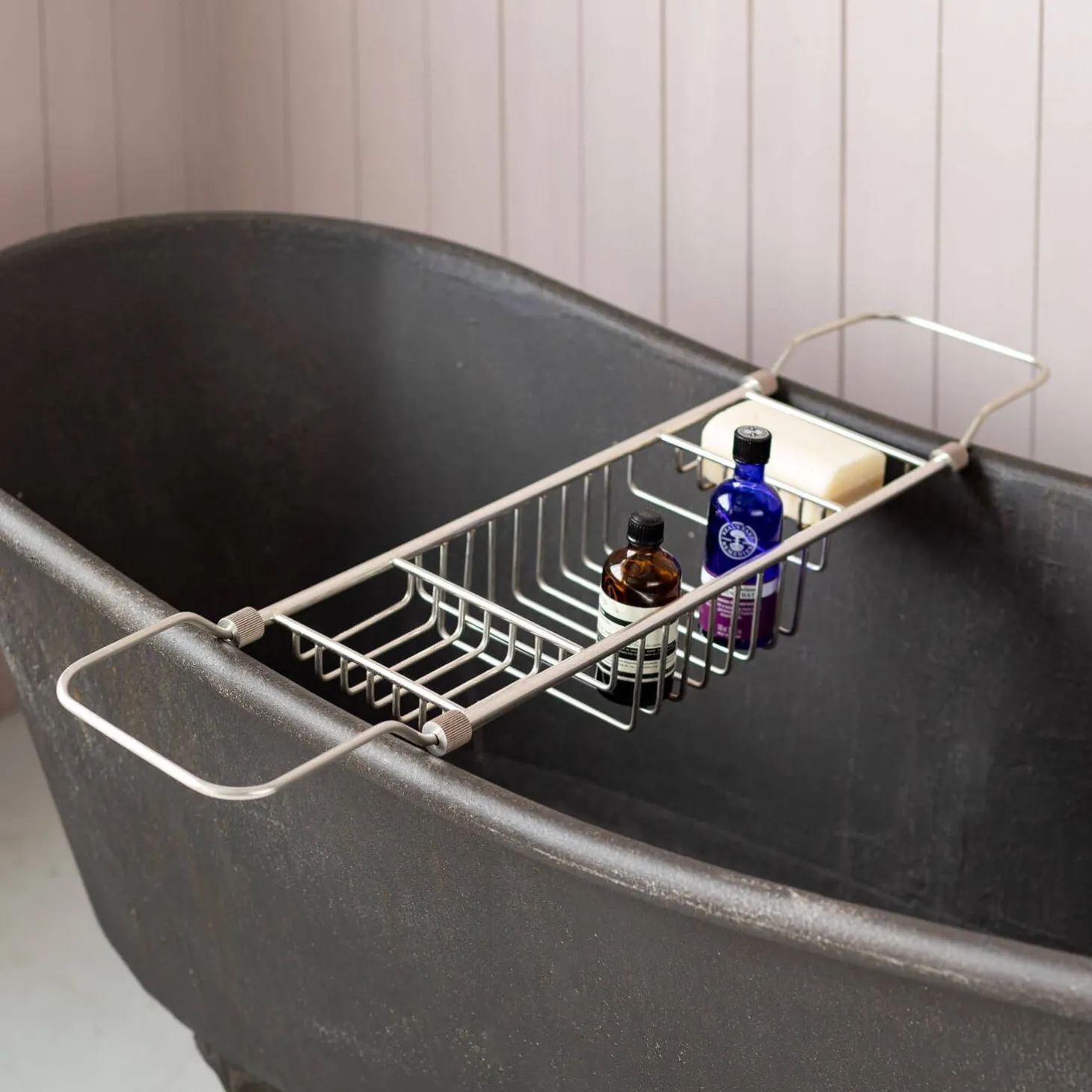 Antique Silver Over the Bath Tub Caddy
