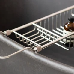 Antique Silver Over the Bath Tub Caddy