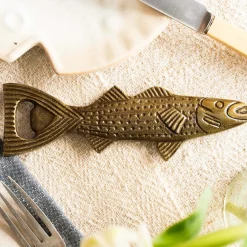 Antiqued Brass Fish Bottle Opener