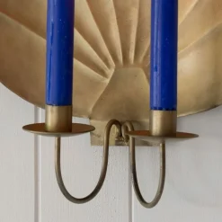 Antiqued Brass Shell Wall Sconce