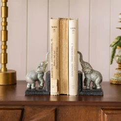Antiqued Cast Iron Elephant Bookends