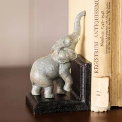 Antiqued Cast Iron Elephant Bookends