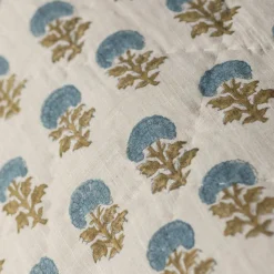 Antiqued Floral Block Printed Quilts
