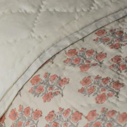 Antiqued Floral Block Printed Quilts