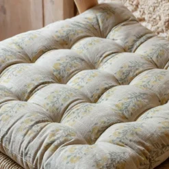 Antiqued Floral Block Printed Seat Pads