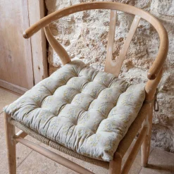 Antiqued Floral Block Printed Seat Pads